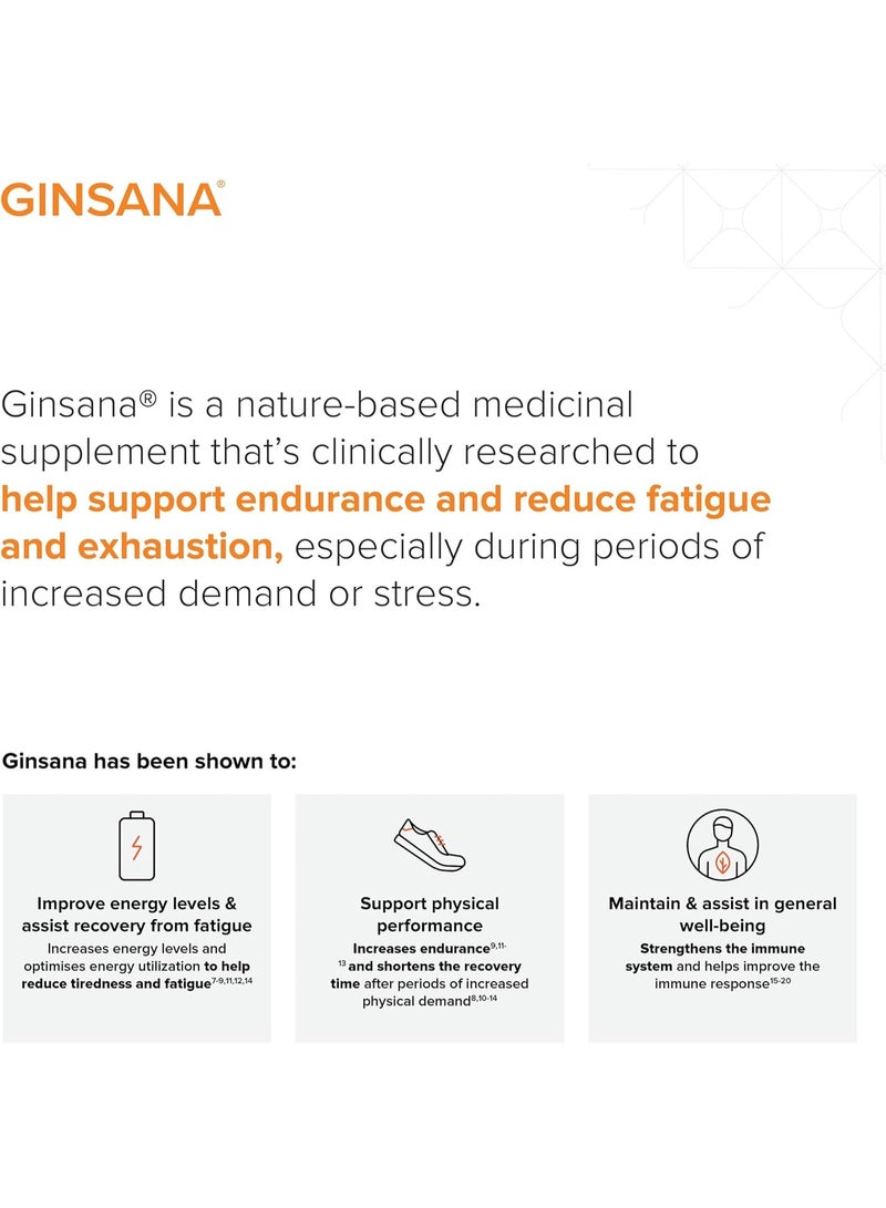 جنسانا كبسولات G115 (30 كبسولة) - دعم متطور لتخفيف التعب، وتحسين التركيز، والذاكرة، والأداء الذهني - Image 3