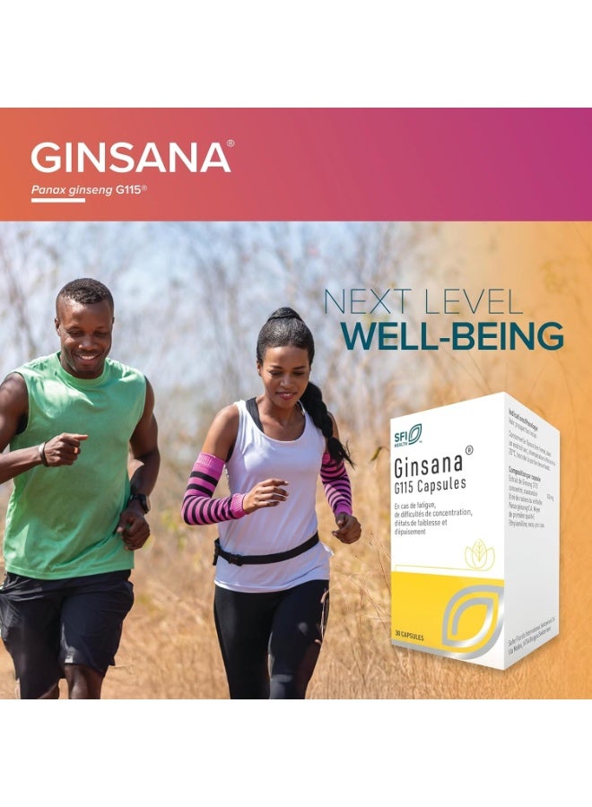 جنسانا كبسولات G115 (30 كبسولة) - دعم متطور لتخفيف التعب، وتحسين التركيز، والذاكرة، والأداء الذهني - Image 2