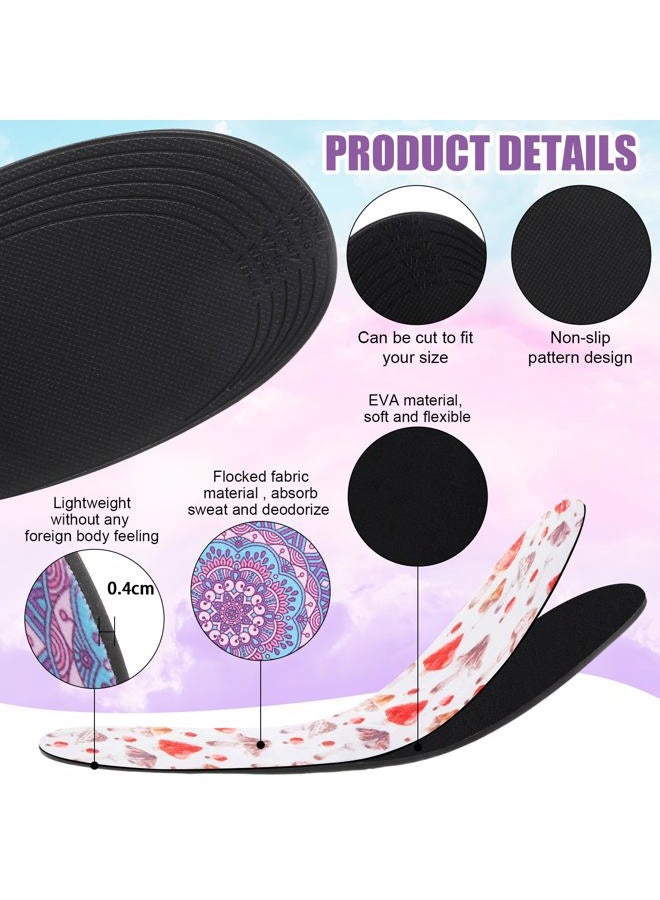 Velmitten 6 Pairs No Show Socks Sockless Shoe Liner Washable Barefoot Shoe Insoles No Slipping Inserts for Women Man(Soft Color,Bright Style) - Image 4