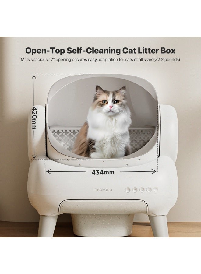 Neakasa M1 Open-Top Self-Cleaning Smart Cat Litter Box, Automatic Cat Litter Box With APP Control, Odor-Free Waste Disposal Bags (2 Rolls) & Litter Mat Included, Plus 2 Free Extra Rolls of Waste Bags - Image 3