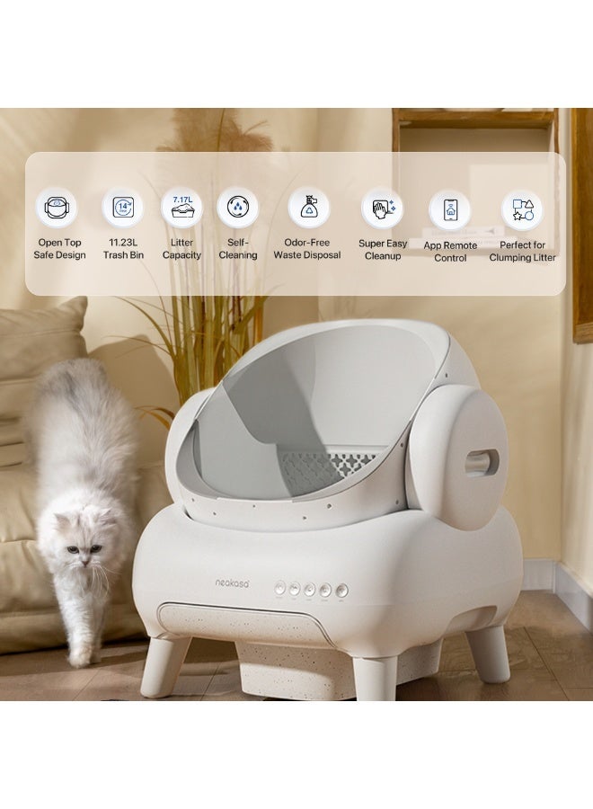 Neakasa M1 Open-Top Self-Cleaning Smart Cat Litter Box, Automatic Cat Litter Box With APP Control, Odor-Free Waste Disposal Bags (2 Rolls) & Litter Mat Included, Plus 2 Free Extra Rolls of Waste Bags - Image 2
