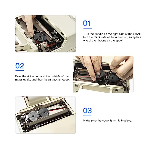 LxTek بديل LxTek لـ GR24 شريط طابعة الآلة الحاسبة المزدوجة العالمية للاستخدام مع Nukote BR80c و Sharp El 1197 P III و Porelon 11216 و Dataproducts R3027 (أسود/أحمر، 12 عبوة) - Image 2