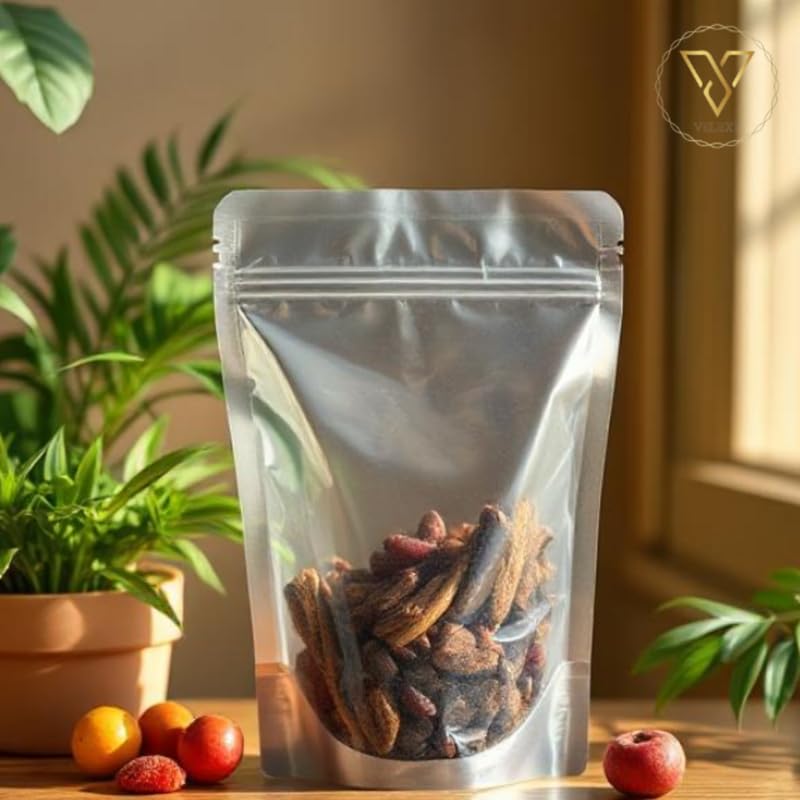 VELEXE Transparent Stand-Up Ziplock Storage Pouches | 150mm*100mm | 50 Grams | Pack of 10 | Air-Tight, Resealable, Leakproof Storage Pouches with Self Sealing Technology - Image 4