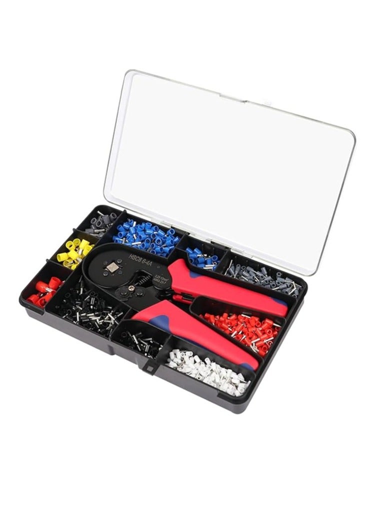 Giffy Crimping Tool Ferrule Crimping Tool Kit – 1200PCS Wire End Ferrules & Self-Adjustable Ratchet Crimper Plier for AWG 23-7, 0.25-10mm² Electrical Connectors  - Image 1