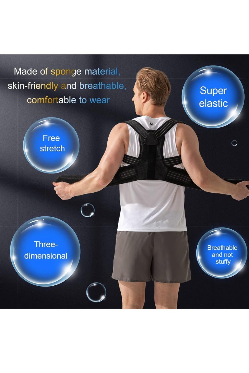 SOLARAE Back Brace Posture Corrector for Men and Women, Adjustable Breathable Support Pain Relief Neck, ShouldersÔºåAdjustable Upper Straightener (L) - Image 4