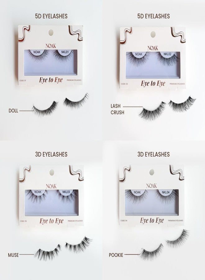 NOAK Eye to Eye 3D False Eyelashes - Muse | Lightweight, Reusable Natural Lashes | Comfortable Wear with Flexible Band | Easy to Apply | Soft Volume Everyday Lash Look - Image 5