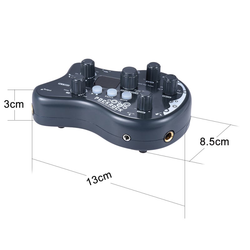 PockRock Portable Guitar Multi-effects Processor Effect Pedal 15 Effect Types 40 Drum Rhythms Tuning Function with Power Adapter - Image 2