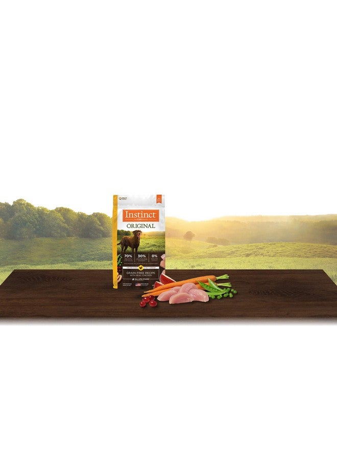 غريزة طعام الكلاب الجاف الأصلي من إنستينكت، قطع نيئة مغلفة، غني بالبروتين، وصفة خالية من الحبوب - دجاج، كيس 4 أرطال - Image 1