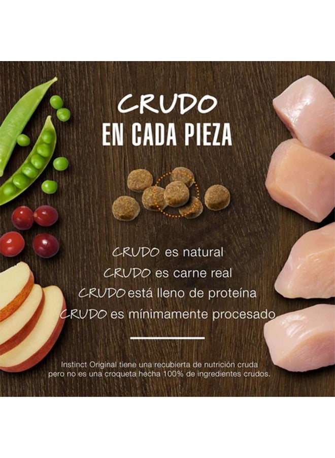 غريزة طعام الكلاب الجاف الأصلي من إنستينكت، قطع نيئة مغلفة، غني بالبروتين، وصفة خالية من الحبوب - دجاج، كيس 4 أرطال - Image 4