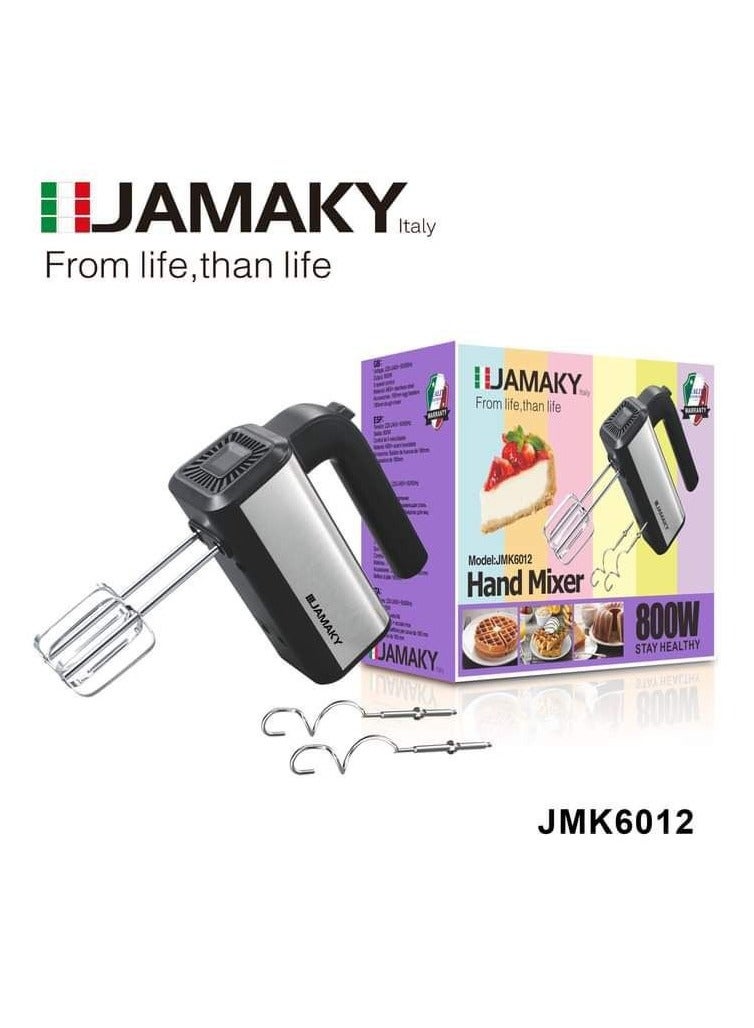 JAMAKY Italy Jamaki Stainless Steel Electric Egg Beater, 800 Watt - JMK 6012