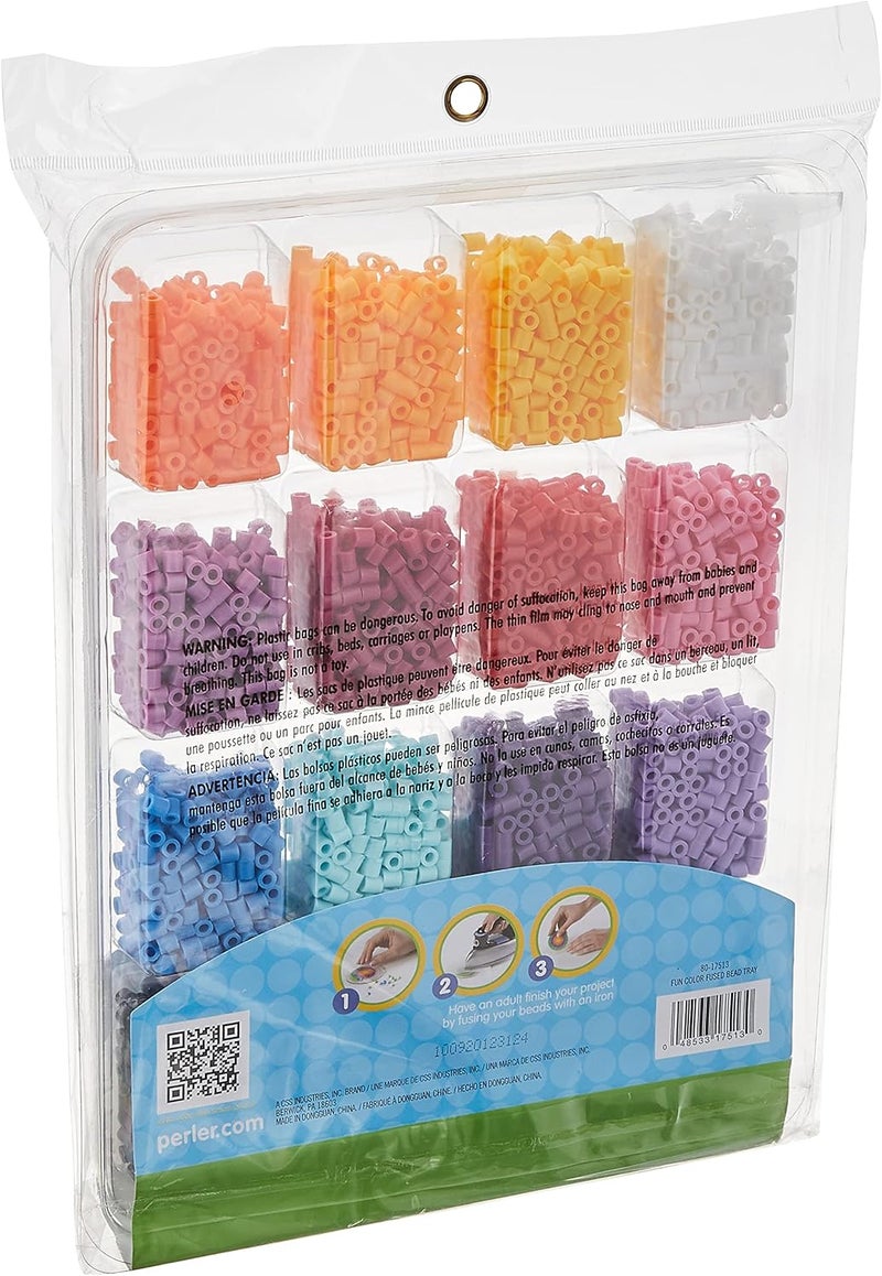 Perler Beads Fun Colors Fuse Beads and Storage Tray For Kids Crafts, 4000 pcs - Image 2