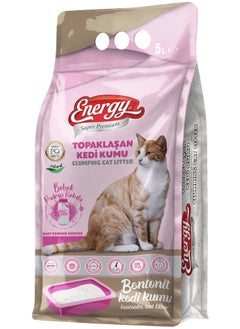 Energy Energy Super Premium Baby Powder Scented Bentonite Cat Litter Bag - 5Liters 