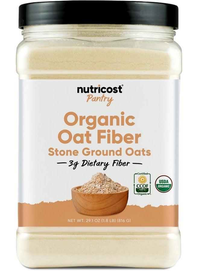 Nutricost ألياف الشوفان العضوية من نوتريكوست (1.8 باوند) شوفان مطحون بالحجر - 3 جرام من الألياف الغذائية، عضوي من وزارة الزراعة الأمريكية - Image 1