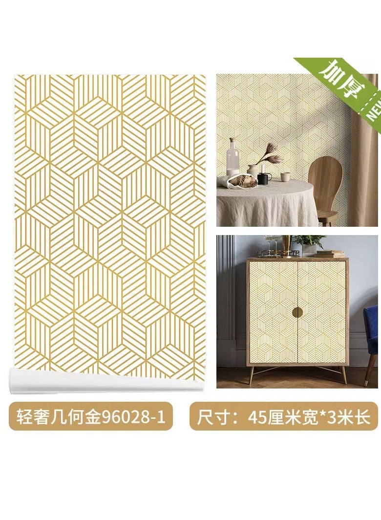 40*300cm gold wallpaper embossed self-adhesive peel and stick wallpaper contact paper removable kitchen cabinet furniture texture wallpaper
