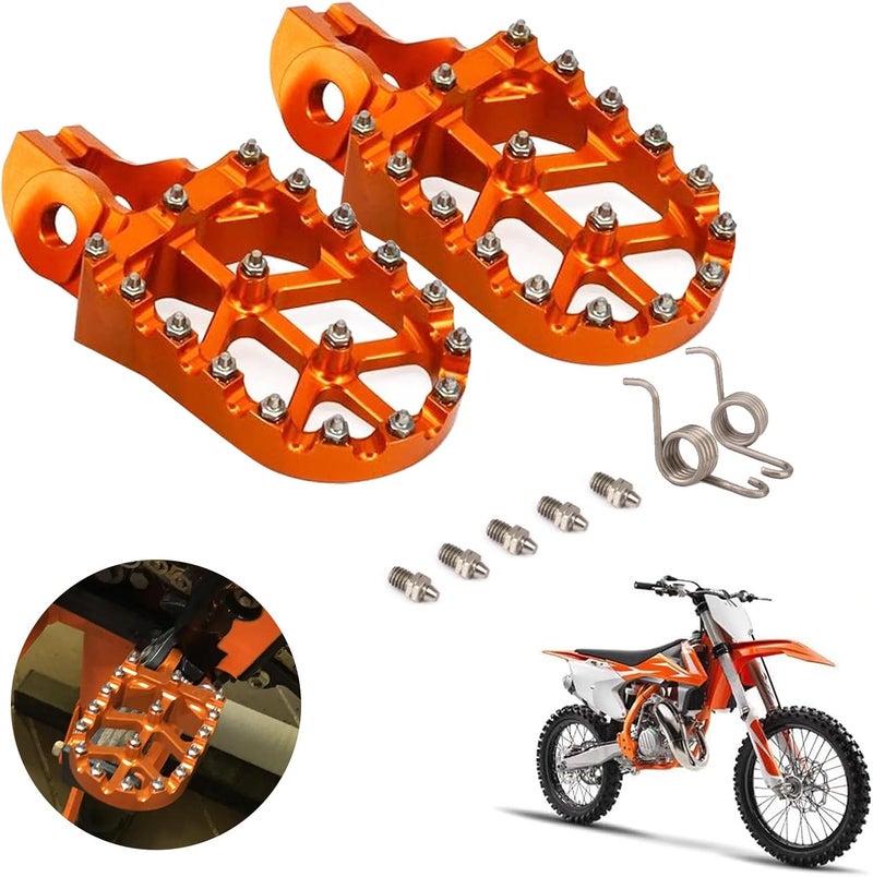 USTPO CNC Foot Pegs for KTM Motorcycles - Orange - Image 1