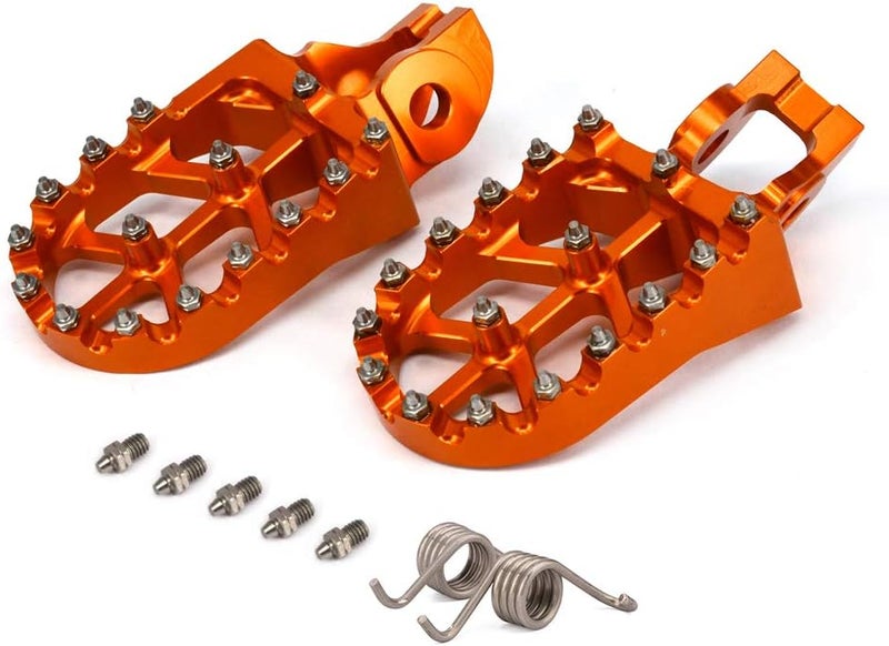 USTPO CNC Foot Pegs for KTM Motorcycles - Orange - Image 2