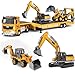 GLW Construction Carrier Trucks Toy Set Alloy Inertia Driving 140 155 Simulation Model Vehicles Toys Including Excavator Double Arm Excavator Gifts for Ages 38 Boys and Girls - Image 2