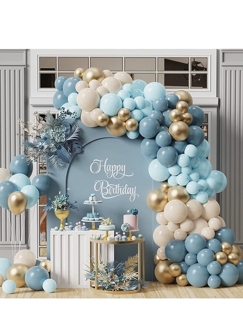 xppier 122PCS Light Blue Balloon Kit Party Decorations Kit, Birthday Wedding Baby Shower Bridal Shower Blue Theme Party  - Image 1