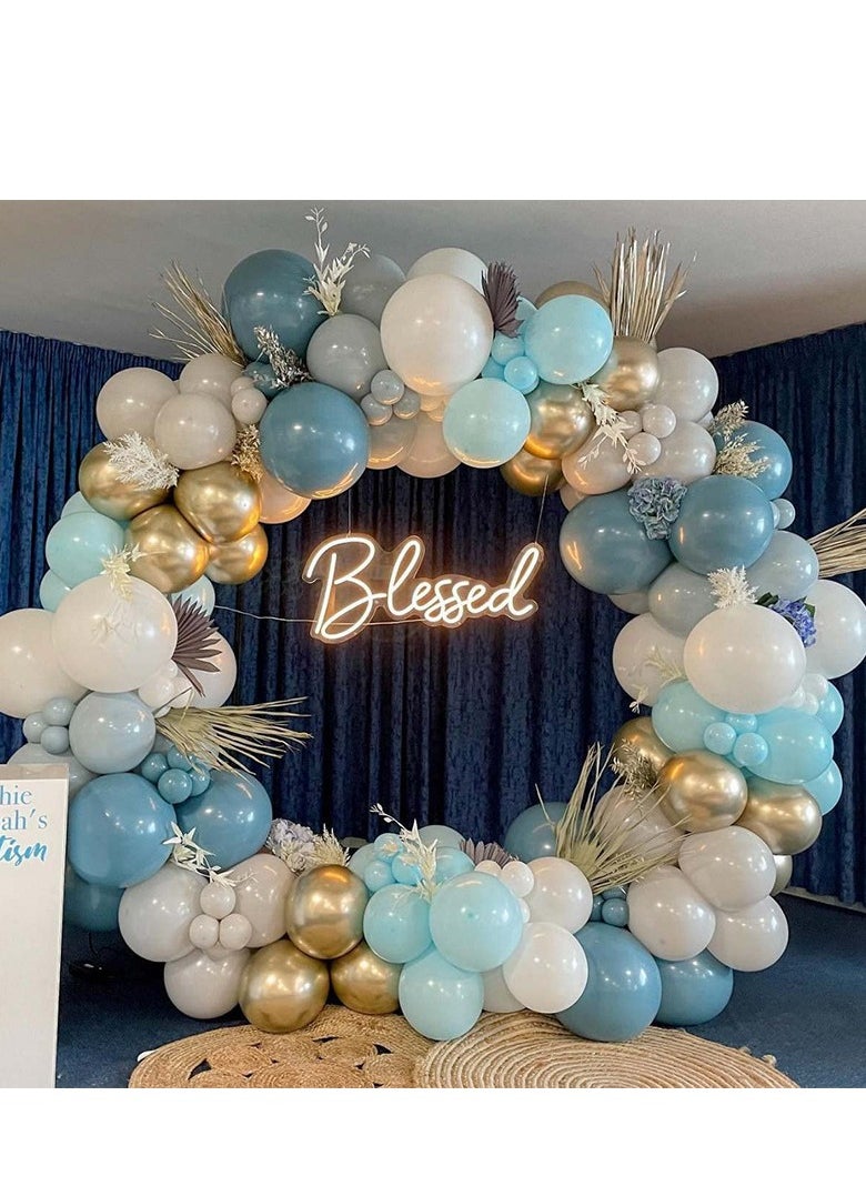xppier 122PCS Light Blue Balloon Kit Party Decorations Kit, Birthday Wedding Baby Shower Bridal Shower Blue Theme Party  - Image 4