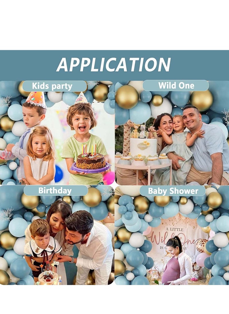 xppier 122PCS Light Blue Balloon Kit Party Decorations Kit, Birthday Wedding Baby Shower Bridal Shower Blue Theme Party  - Image 5
