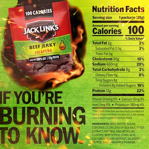 Jack Link's Meat Snacks Beef Jerky, Jalapeno, 1.25 Ounce (Pack of 10) - Image 2