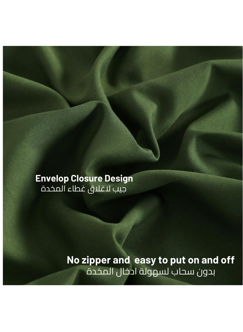 Donetella - Microfiber Pillowcases 2-Pcs Soft Pillow Cover With Envelope Closure (Without Pillow Insert), Green - Image 1