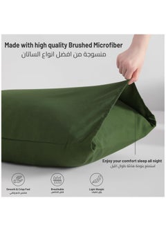 Donetella Microfiber Pillowcases 2-Pcs Soft Pillow Cover With Envelope Closure (Without Pillow Insert), Green  - Image 5