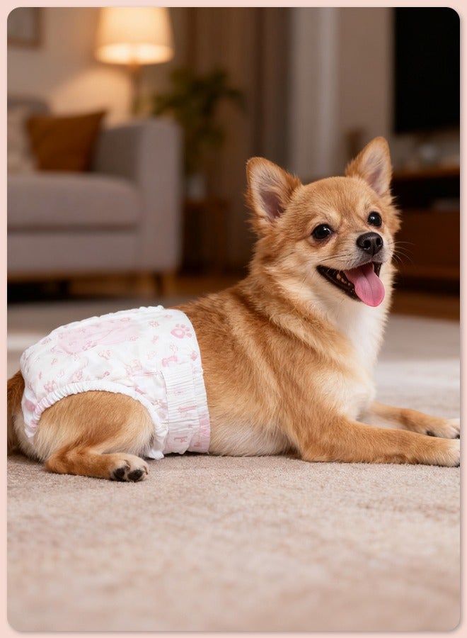 كويفلوكس حفاضات الحيوانات الأليفة للاستخدام مرة واحدة، حفاضات قابلة للتنفس للكلاب الإناث، حفاضات الكلاب فائقة الامتصاص من القماش الناعم، حفاضات للكلاب الإناث، حفاضات مناسبة لتدريب الكلاب على الشبق والتبول المثير وسلس البول، تحتوي على 10 قطع من حفاضات الكلاب الإناث S - Image 3