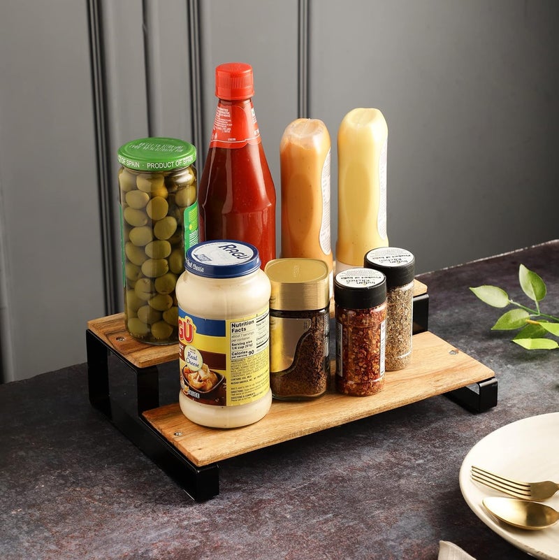Appeasy Multi Purpose Metal and Wood Organizers for Shelf Space Usage for Home Organization and Storage 1 PCS - Image 2