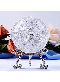MKSL MKSL Ice Cracked Crystal Glass Fountain Ball Crystal Glass Ball for Home Decoration Indoor Water Spinning Crystal Glass Ball for HomeOffice Decoration Clear Pack of 1 5 cm  - Image 3