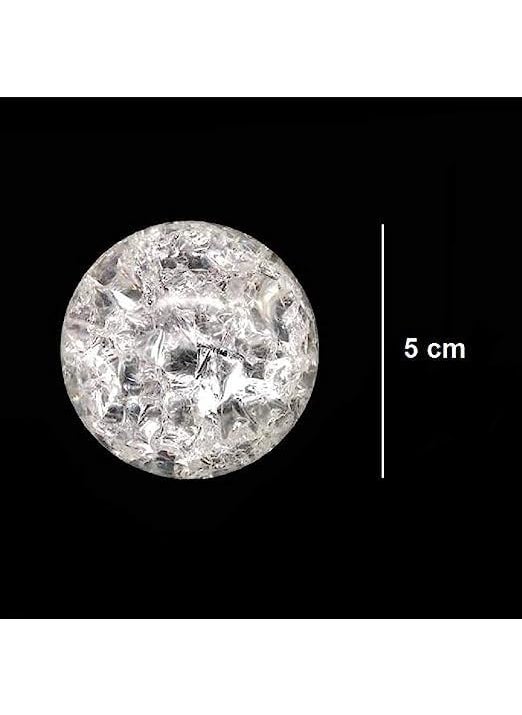 MKSL MKSL Ice Cracked Crystal Glass Fountain Ball Crystal Glass Ball for Home Decoration Indoor Water Spinning Crystal Glass Ball for HomeOffice Decoration Clear Pack of 1 5 cm  - Image 5