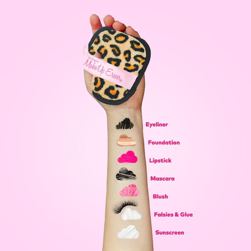 MakeUp Eraser, 7-Day Set, Erase All Makeup With Just Water, Including Waterproof Mascara, Eyeliner, Foundation, Lipstick, Sunscreen, and More Leopard, 7ct - Image 3