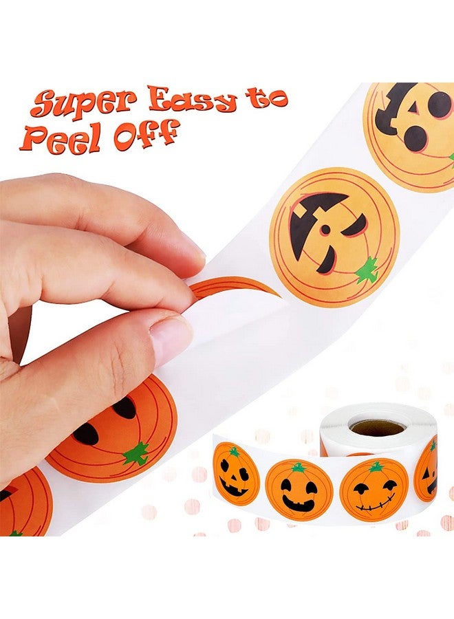 بايهو ملصقات وين للأطفال، 1000 قطعة من ملصقات Byhoo Halloween Pumpkin Bat Spider، 16 لونًا وتصميمًا نابضًا بالحياة، ملصقات ختم دائرية، أختام مغلفات لتزيين حفلات الهالوين - Image 5