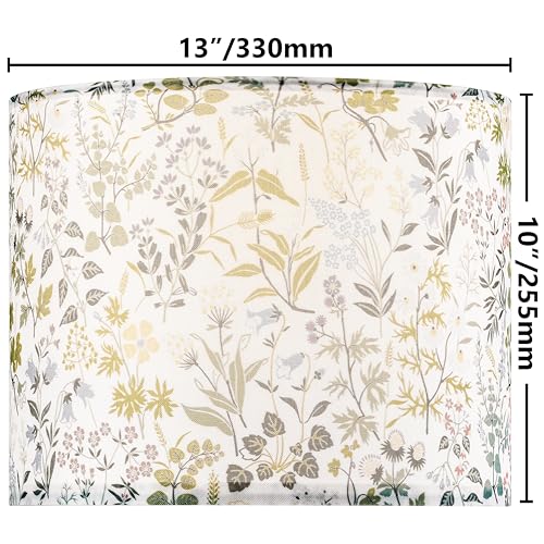 GO&SO Printing Small Flowers Drum Lamp Shade Medium Table Lampshade 13 Top x 13 Bottom x 10 HighSpider Ideal for Livingroom Bedroom Floor Lamps Modern Linen Shades DecorAssembly RequiredBy GOSO - Image 3
