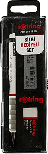 rOtring Tikky Mechanical Pencil Set, 0.7 mm, Includes Leads and Eraser, White - Image 5