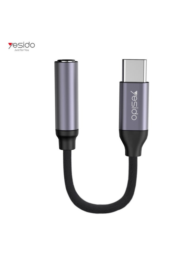 Yesido - Yesido YAU19 Aluminum Alloy USB Type-C to 3.5mm AUX Audio Adapter Cable, Durable Nylon Braided, High-Quality Sound, Compatible with Phones & Devices - Image 1