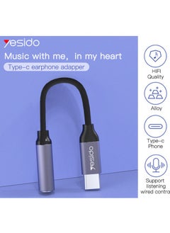 Yesido YAU19 Aluminum Alloy USB Type-C to 3.5mm AUX Audio Adapter Cable, Durable Nylon Braided, High-Quality Sound, Compatible with Phones & Devices - pzsku/Z26AAE0EBC6D6995549D0Z/45/_/1736787561/3b2b2ef6-5be2-4d9a-94a4-34c526a25d16