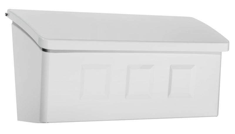 Architectural Mailboxes Wayland Galvanized Steel Wall Mount Mailbox 2689W10 White Small Capacity