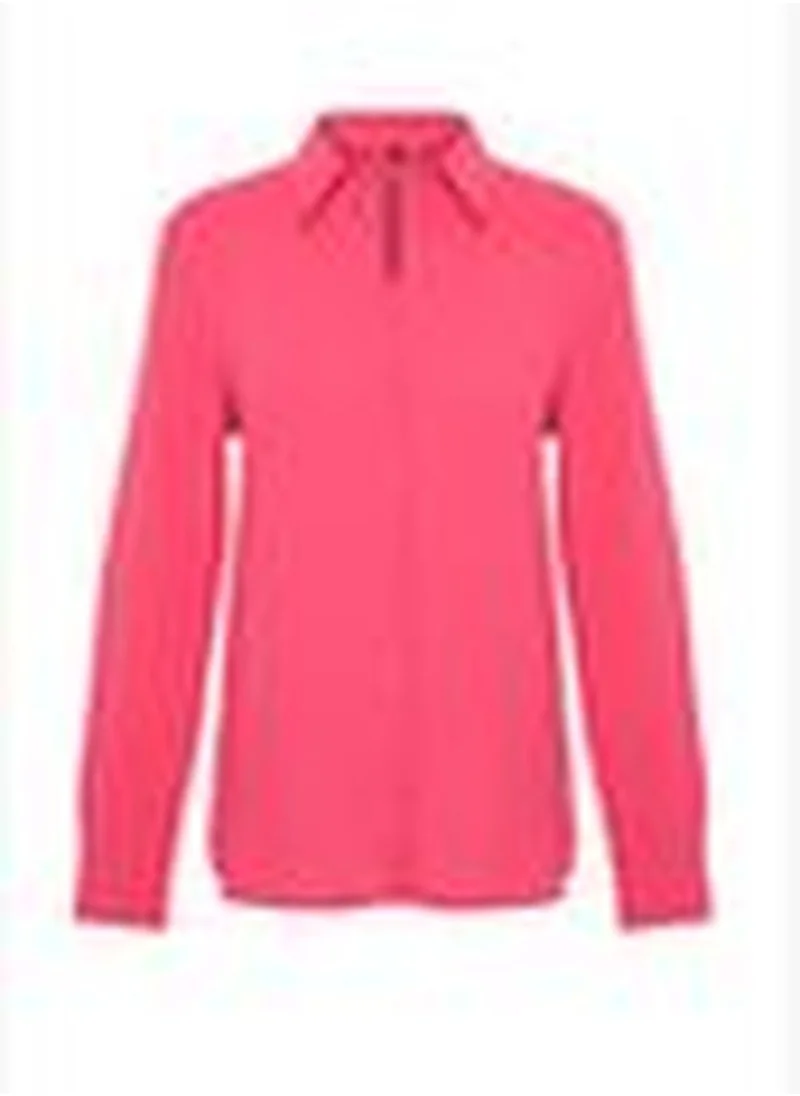 trendyol Fuchsia Mother of Pearl Buttoned Regular Fit Matte Woven Shirt TWOSS24GO00048