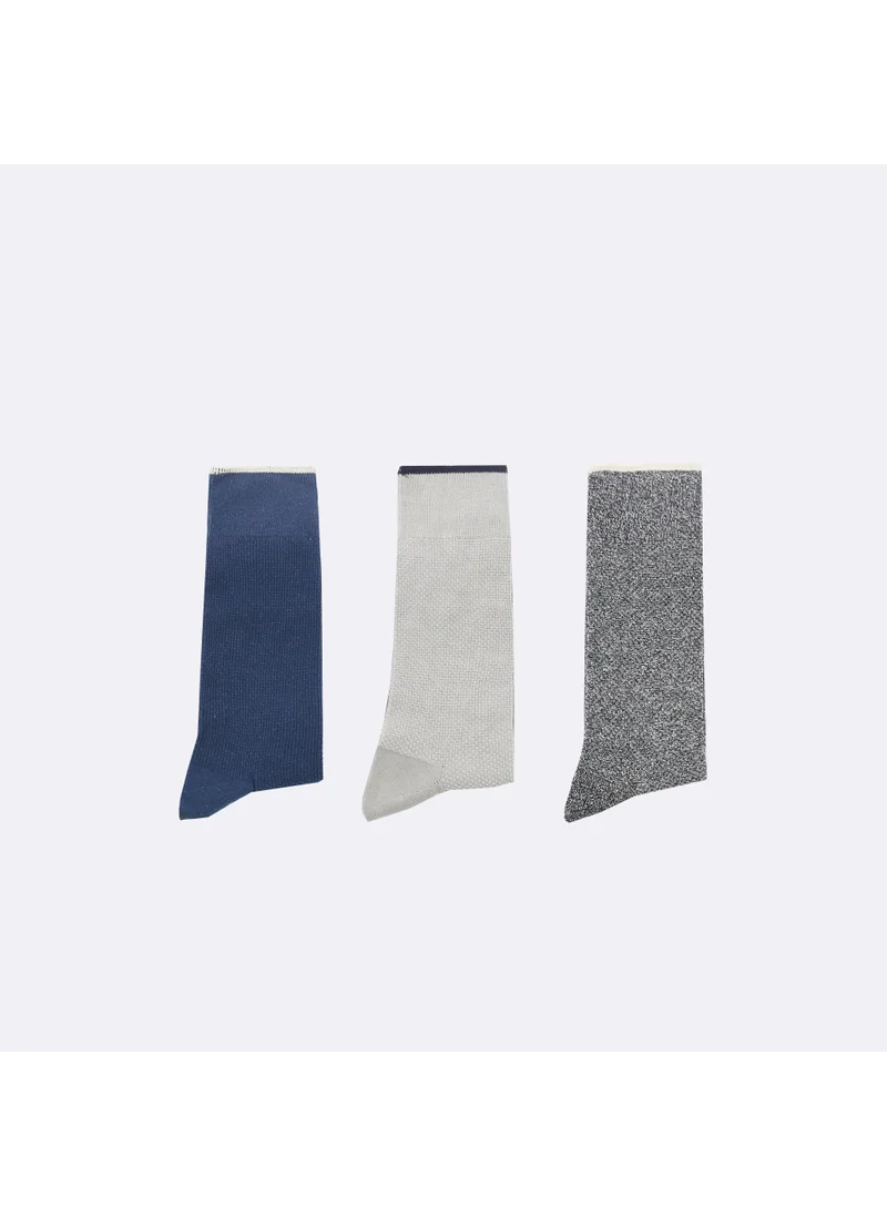 Faguo Set of 3X Socks - Blue, Grey and Beige