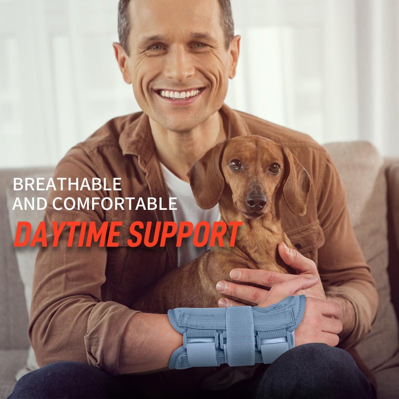 FEATOL Wrist Brace Carpal Tunnel for Women Men, Adjustable Night Sleep Support Brace with Splints Left Hand, Medium/Large - Image 5