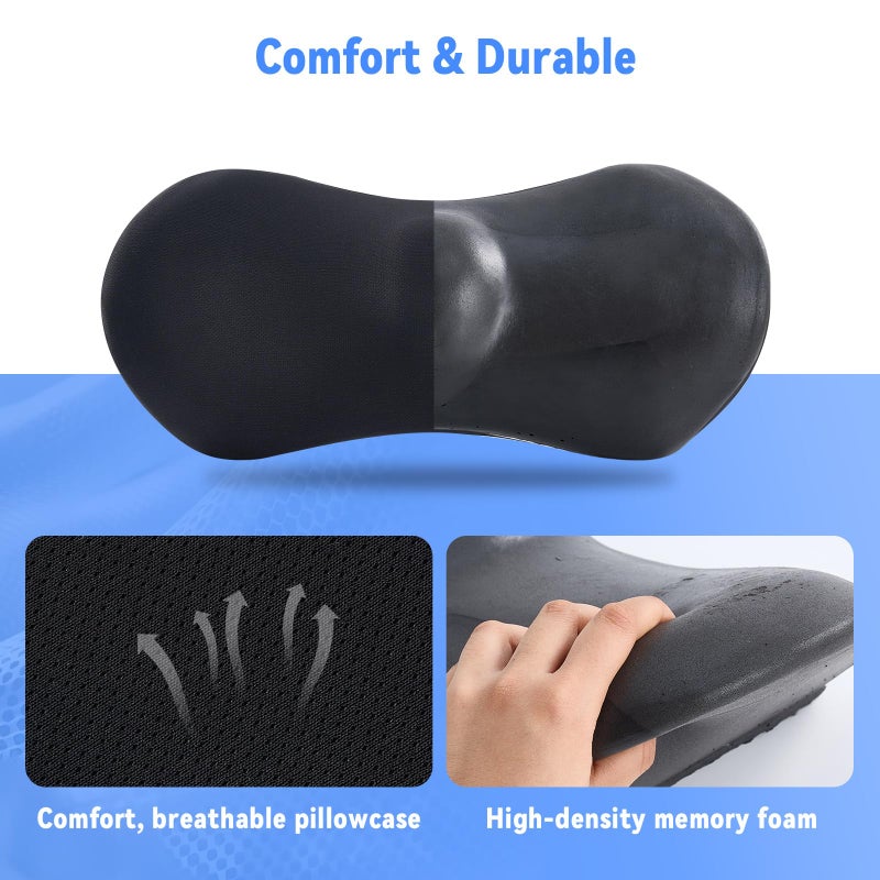 Memory Foam Lumbar Support Pillow for Office Chair, Car Seat, and Travel, Breathable Ergonomic Back Pillow with 4D Mesh Cover - Image 2