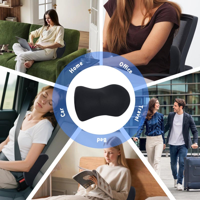 Memory Foam Lumbar Support Pillow for Office Chair, Car Seat, and Travel, Breathable Ergonomic Back Pillow with 4D Mesh Cover - Image 5