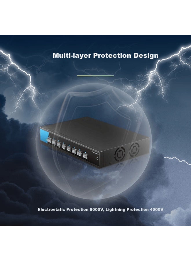 Keeplink Kp-9000-8x-ac 8-port 10g Optical Switch High-speed Unmanaged Home Enterprise Internet Cafe Surveillance Network Splitter - Image 3
