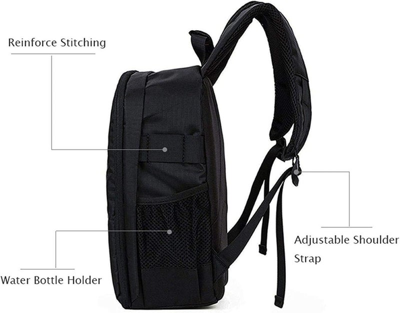 eWINNER Waterproof DSLR Camera Bag Shockproof Backpack with Customizable Dividers - Red - Image 4