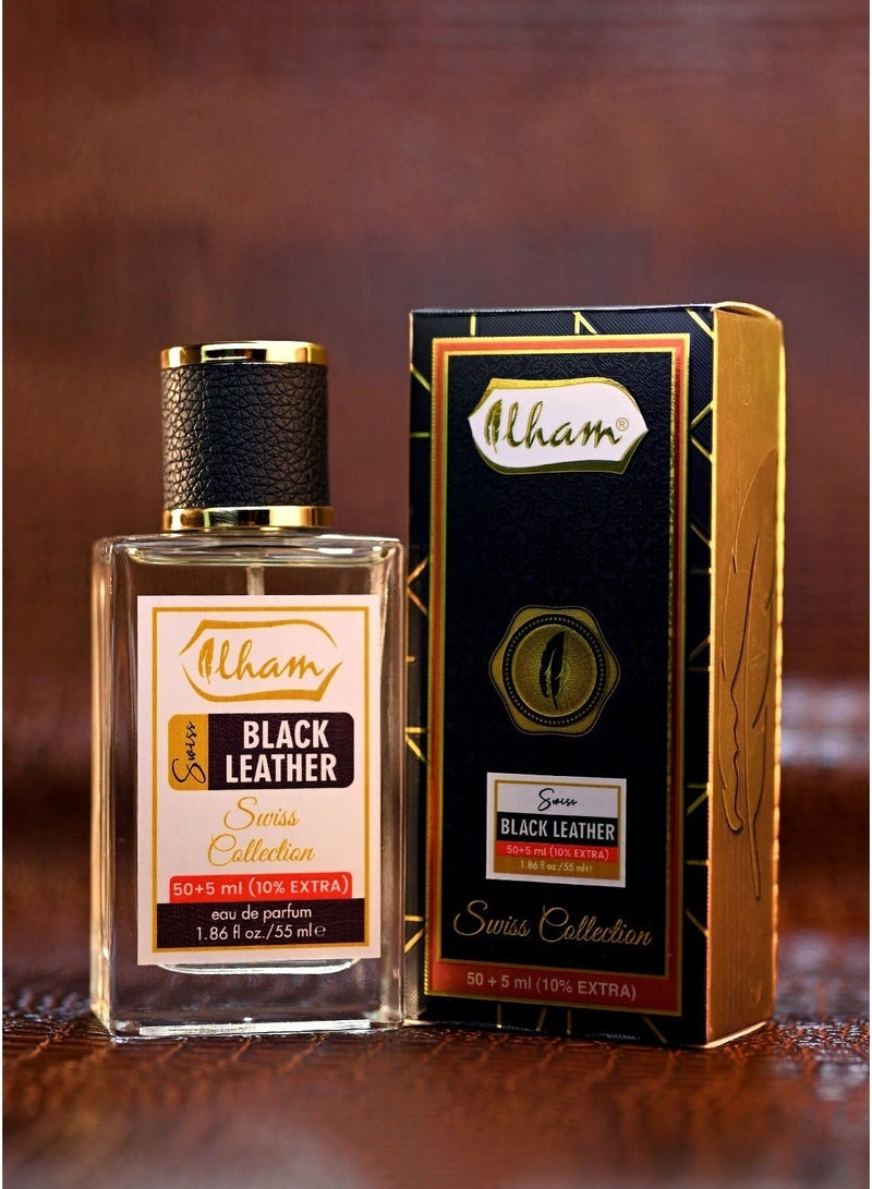 ILHAM PERFUMES SWISS BLACK LEATHER (50ml+5ml) 10% EXTRA 55ml EDP FOR UNISEX - Image 1