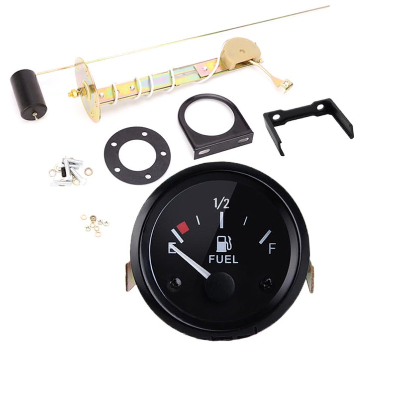 مقياس مستوى الزيت ذو الإضاءة الخلفية LED الأسود للقوارب واليخوت والمركبات، عرض دقيق - Image 1