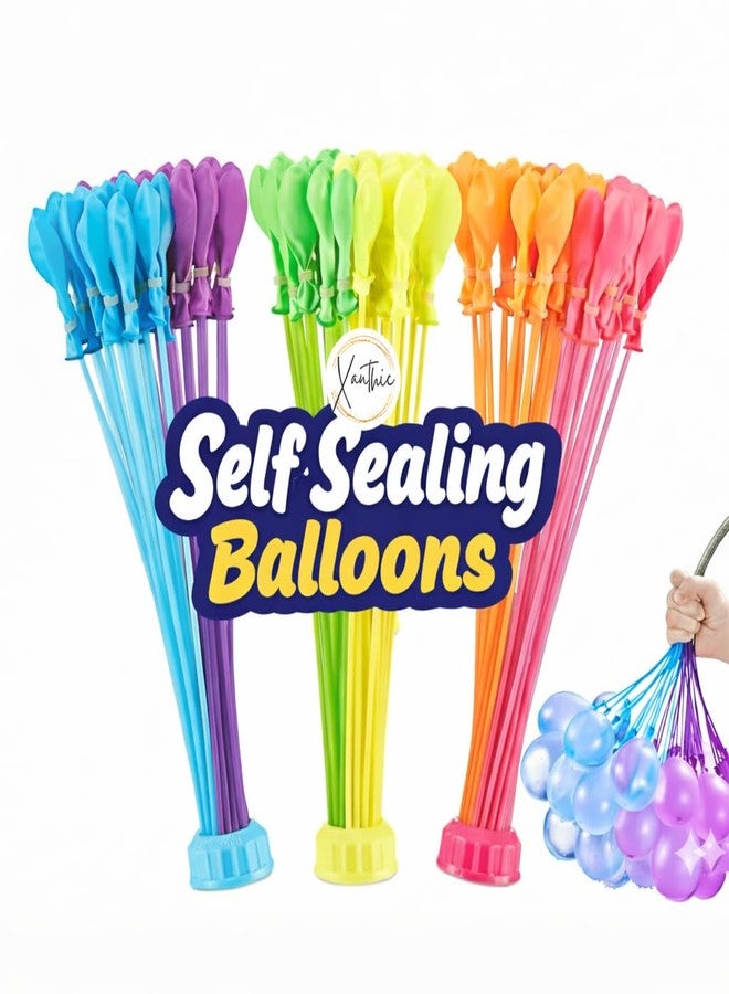 XANTHIC Water Balloons for Kids, Set of 3 Bunch - 111 Balloons, Quick Fill Easy Tie with Universal Tap Adapter, Holi Magic Water Balloons Fight - Image 1