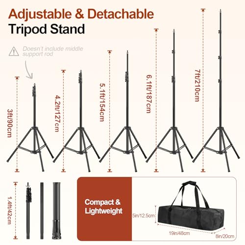 Qoolfoto Backdrop Stand 10x7ft(WxH), Photo Studio Adjustable Background Stand Support System Kit with 8 Crossbars, 8 Clamps and Carrying Bag for Parties, Wedding, Photography, Decoration - Image 4