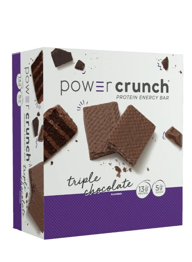 بار الطاقة بالبروتين BNRG Power Crunch (شوكولاتة ثلاثية، 12 قطعة، 1.4 أونصة / 40 جرام لكل قطعة)